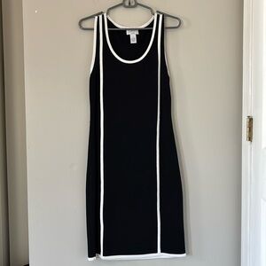 Carmen Marc Valvo Black White Knit Dress - Size M